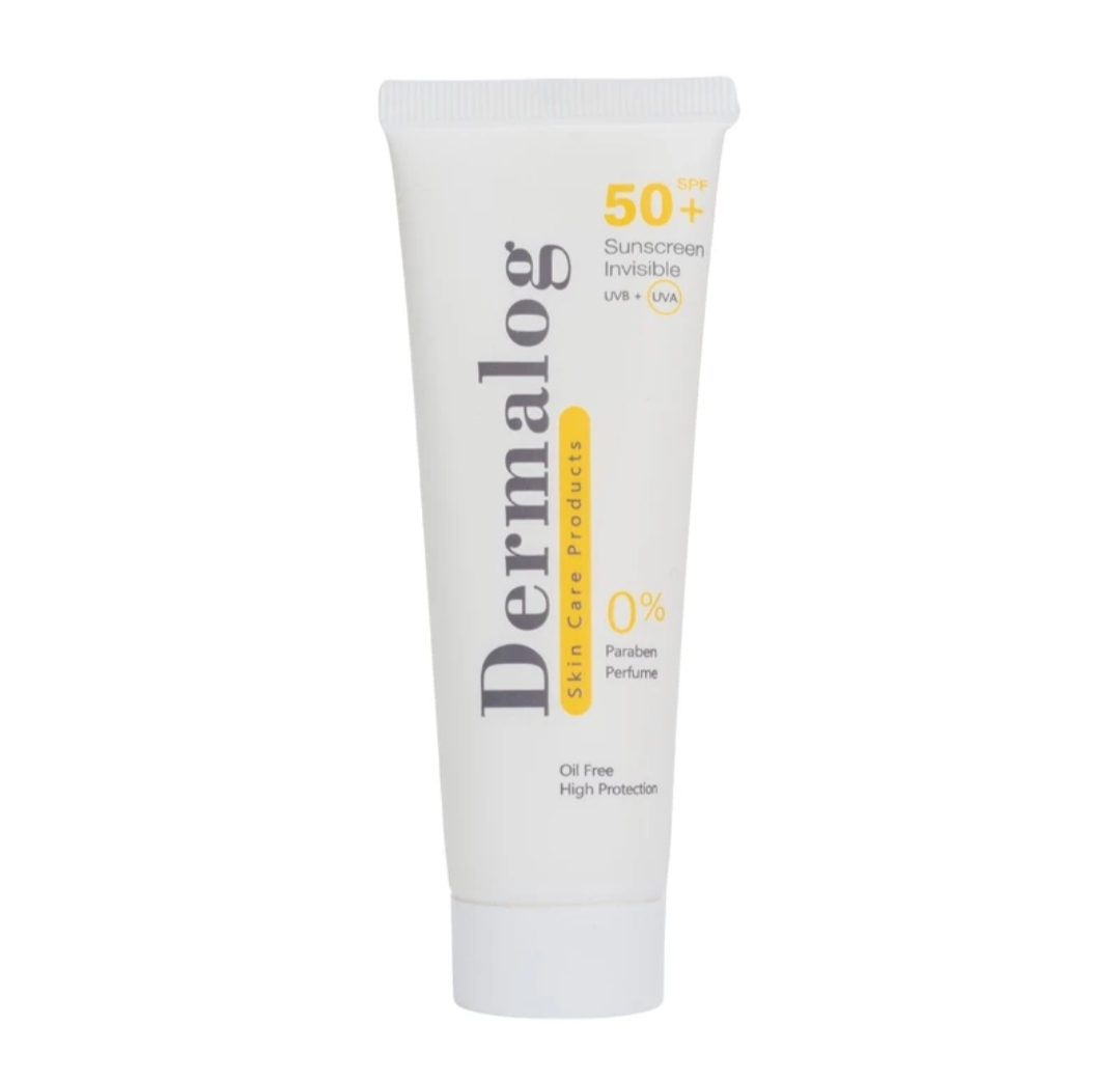 کرم ضدآفتاب بی رنگ درمالوگ مناسب پوست چرب SPF 50 حجم ۵۰ میل
