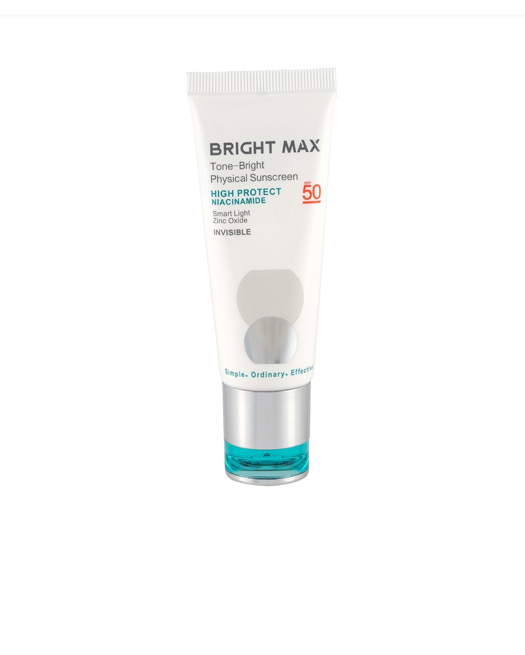 ضد آفتاب فیزیکال بی رنگ برایت مکس مدل Tone Bright با SPF 50 حجم 40 میل