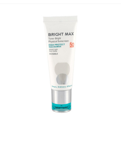 ضد آفتاب فیزیکال بی رنگ برایت مکس مدل Tone Bright با SPF 50 حجم 40 میل