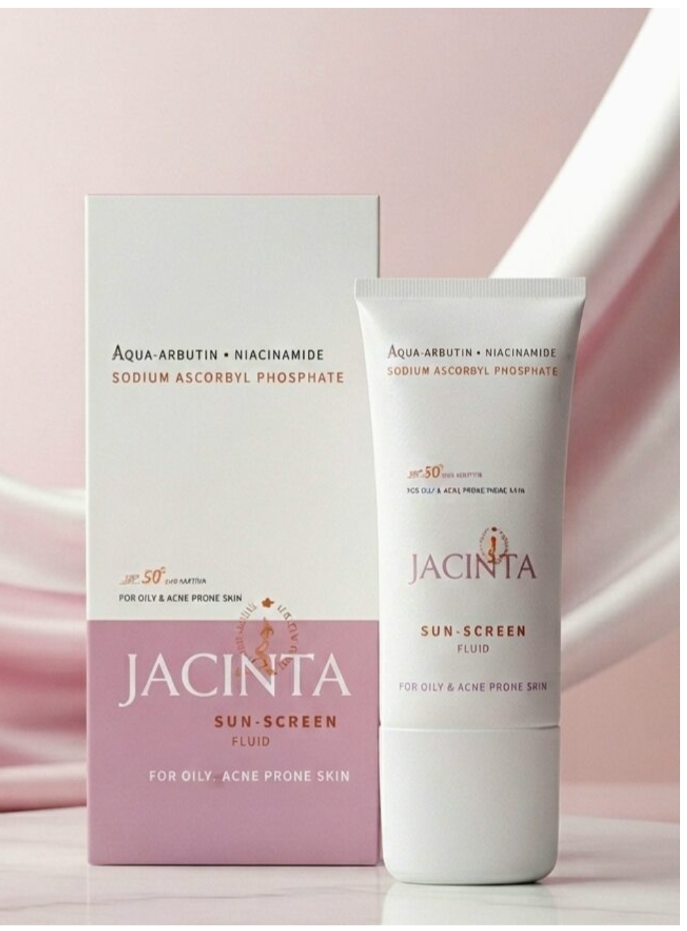 فلوئید ضد آفتاب ضد لک SPF50 پوست چرب ژاکینتا | محافظت کامل، روشن کننده پوست و کمک به رفع لک