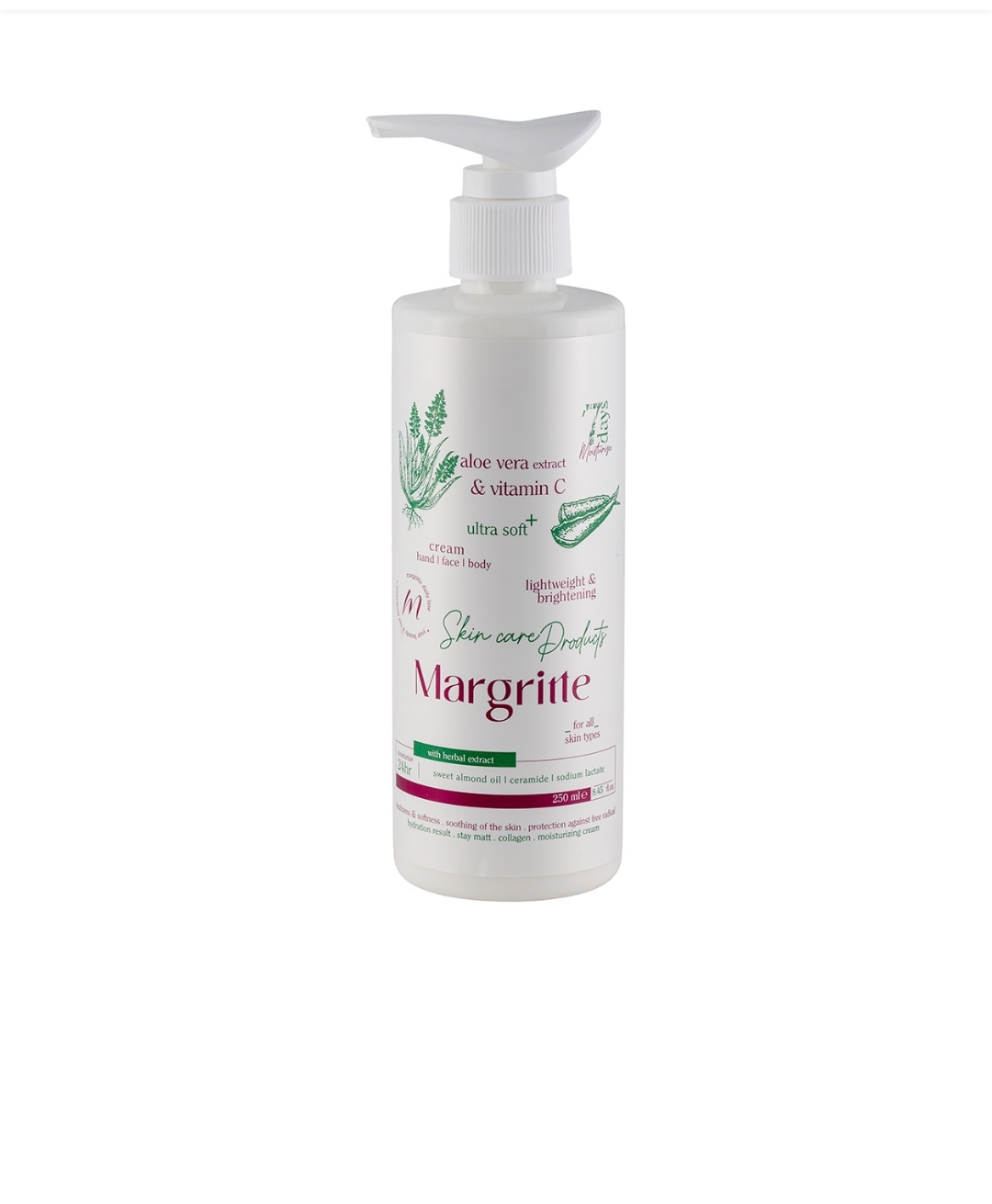 کرم مرطوب کننده و آبرسان مارگریت مدل آلوئه ورا حجم 250 میل