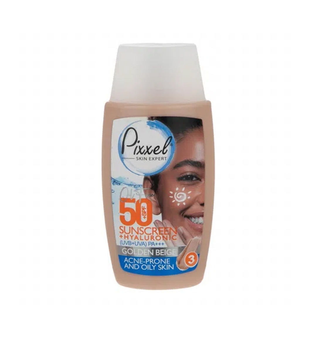 ضد آفتاب رنگی پیکسل با Spf50 مناسب پوست چرب و جوش دار حجم 50 میلی لیتر