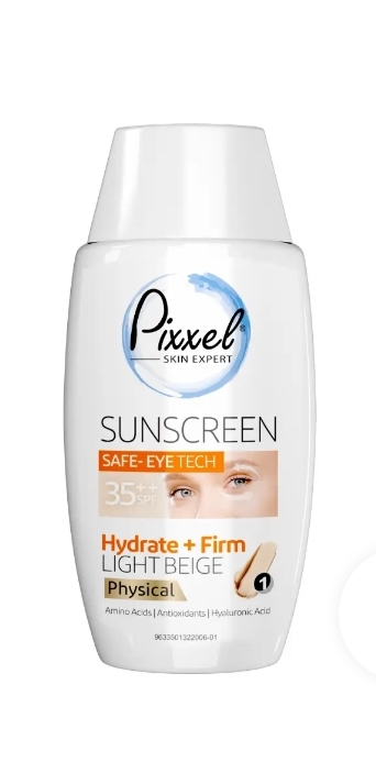 کرم ضد آفتاب دور چشم و صورت پیکسل مدل فیزیکال بژ روشن SPF35