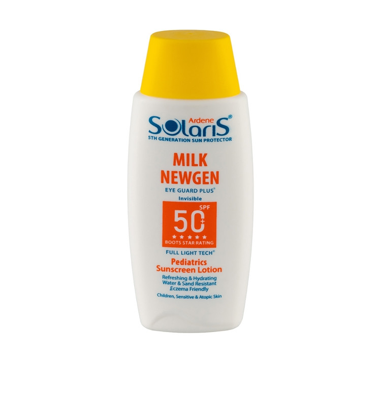 لوسیون ضد آفتاب کودک آردن سولاریس مدل Milk Newgen با +SPF50 حجم 100 میلی لیتر
