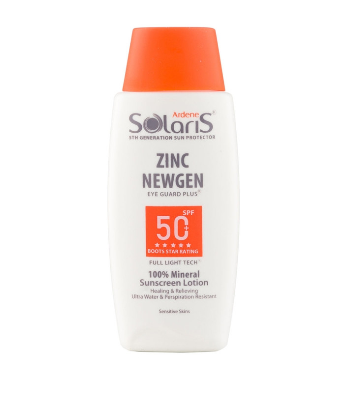 لوسیون ضد آفتاب فیزیکال آردن سولاریس مدل Zinc Newgen با +SPF50 مناسب پوست حساس حجم 100 میلی لیتر