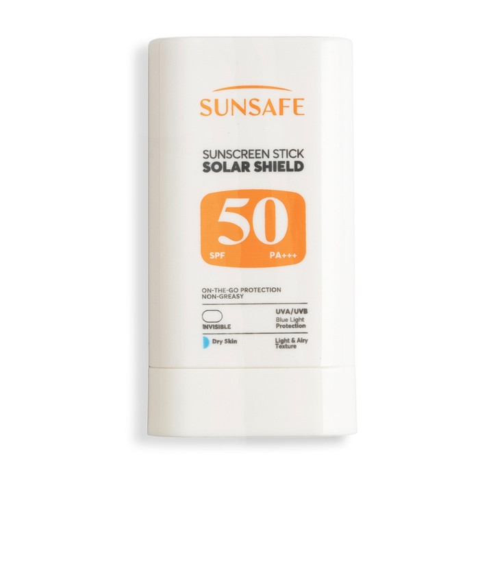 ضد آفتاب استیکی سان سیف مدل Solar Shield با SPF 50 مناسب پوست های خشک وزن 20 گرم